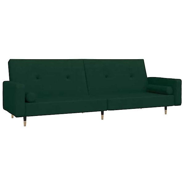 vidaXL Schlafsofa 2-Sitzer mit 2 Kissen Dunkelgrün Samt 375751 günstig online kaufen