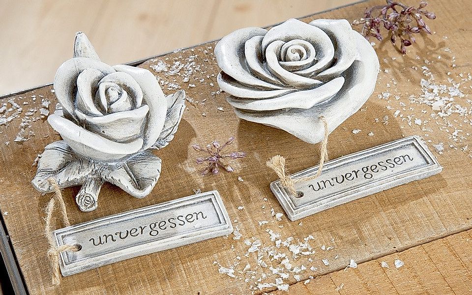 Dekofigur Grabdekoration Rosenblüte. günstig online kaufen