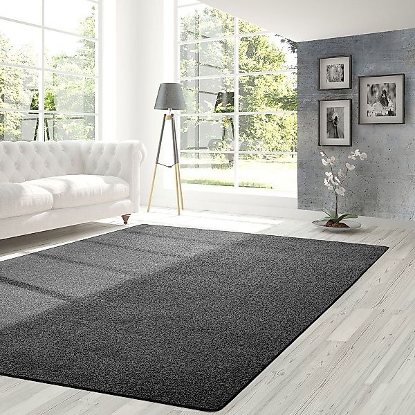 Floordirekt Veloursteppich Lyon Schwarz, Teppichläufer erhältlich günstig online kaufen
