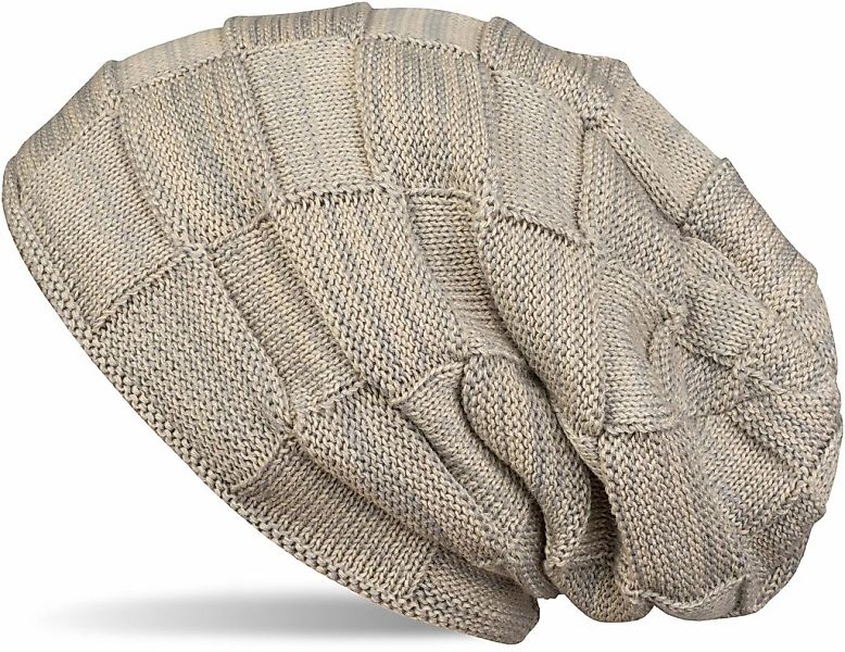 styleBREAKER Strickmütze "Feinstrick Beanie mit Karo Strick" 1 Stk. günstig online kaufen