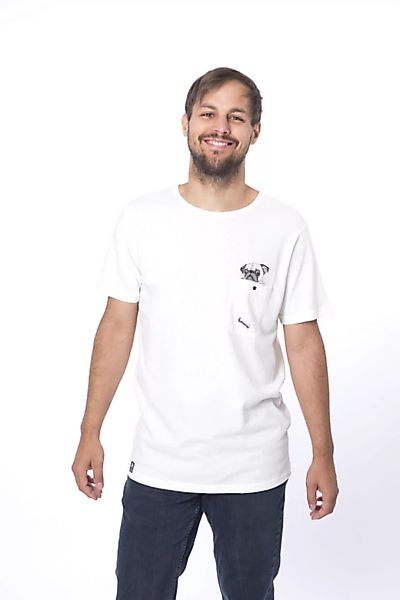 Bio T-shirt "Pug Brusttasche White" günstig online kaufen