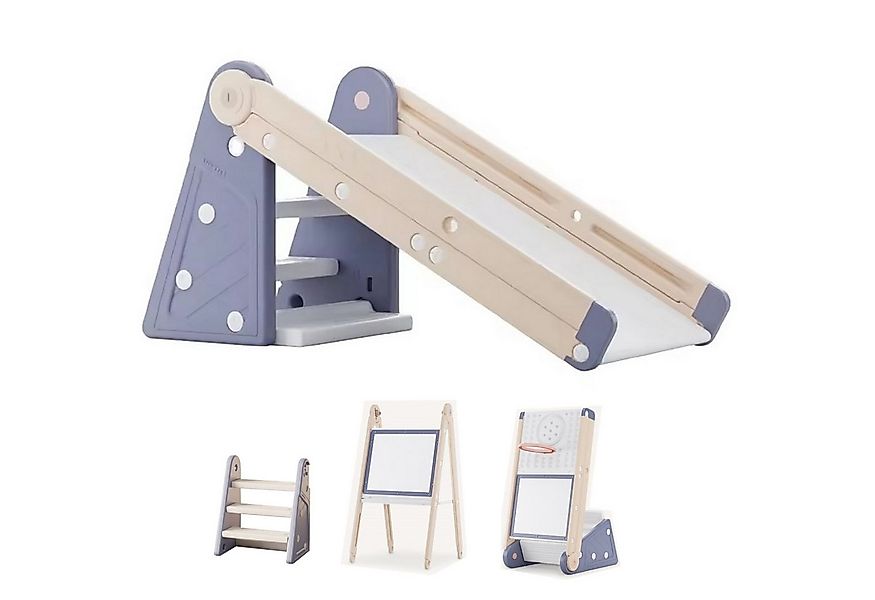 TikTakToo Indoor-Rutsche 4in1 Kleinkindrutsche, Trittleiter, Tafel, Ballspi günstig online kaufen