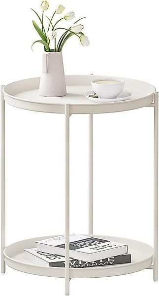 Woltu Beistelltisch (1-St), mit Stauraum, 2 abnehmbare Tabletts, rund, aus günstig online kaufen