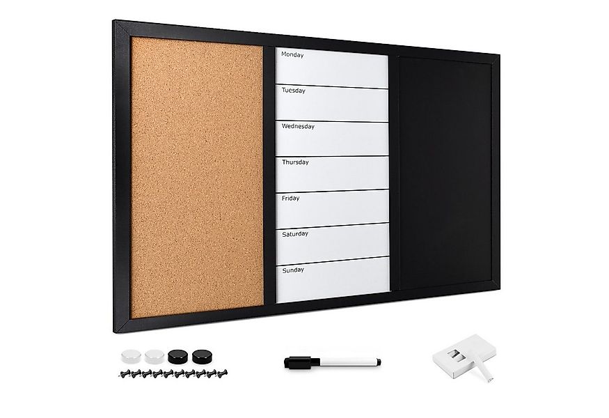 Navaris Tafel 3in1 Kombitafel 70x50cm - Kreidetafel Whiteboard Kork Pinnwan günstig online kaufen