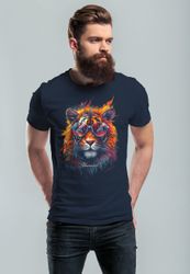 Neverless Print-Shirt Herren T-Shirt Tiger Print günstig online kaufen