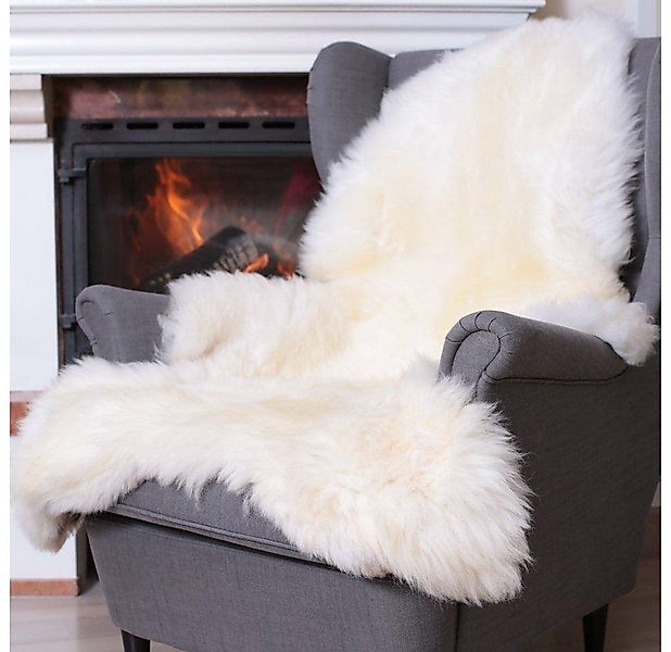 Hollert Fellteppich, fellförmig, Lammfell Weiß Merino Schaffell kuschelig w günstig online kaufen