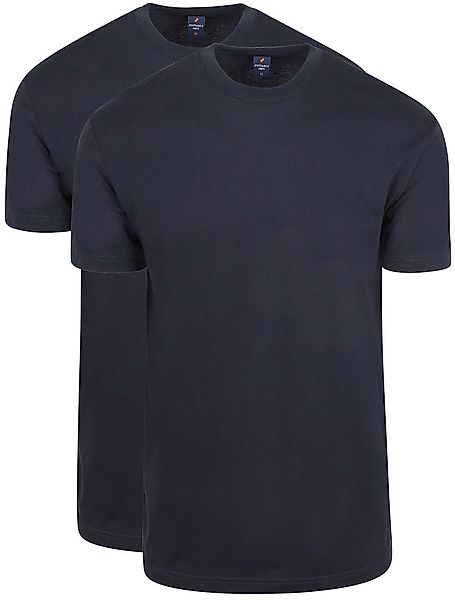 Suitable Obra T-Shirt Hoher Rundhalsausschnitt Navy 2-Pack - Größe M günstig online kaufen