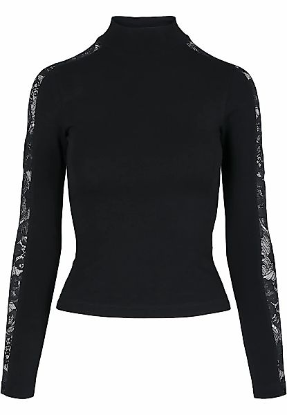 URBAN CLASSICS T-Shirt "Urban Classics Damen Ladies Lace Striped LS" 1 Stk. günstig online kaufen
