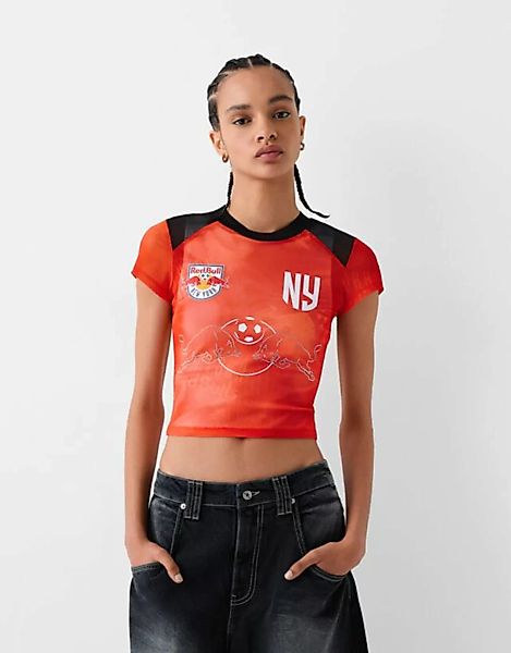 Bershka Cropped-Shirt New York Red Bulls Mit Glitzer Bskteen 10-12 Rosa günstig online kaufen