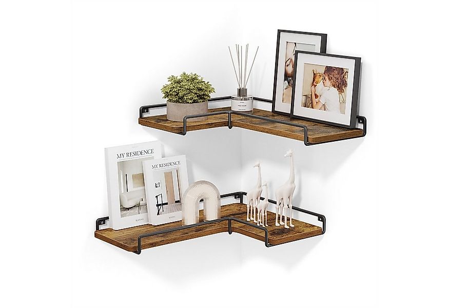 VASAGLE Eckregal, Wandregal, L-förmiges Eckregal, 2er Set, Industrie-Design günstig online kaufen