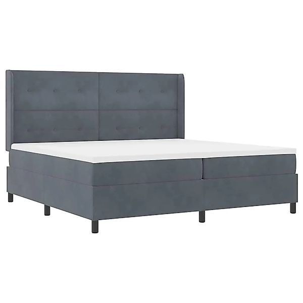 vidaXL Boxspringbett mit Kopfteil Dunkelgrau 200 x 200 cm Samt 3342027 günstig online kaufen
