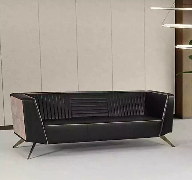 JVmoebel Sofa Designer Schwarzes Polstersofa Stoffmöbel Arbeitszimmermöbel günstig online kaufen