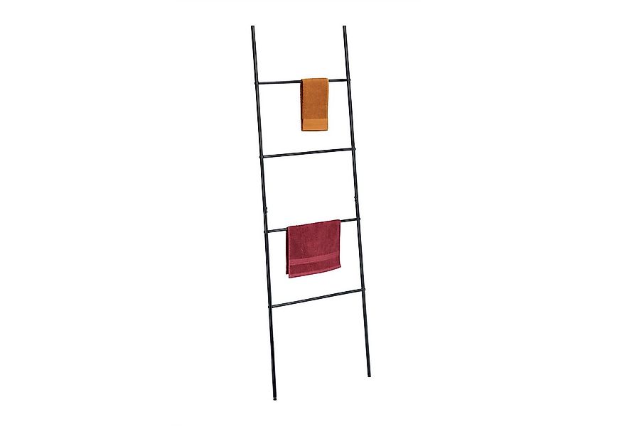relaxdays Handtuchleiter Schwarze Handtuchleiter mit 4 Sprossen günstig online kaufen