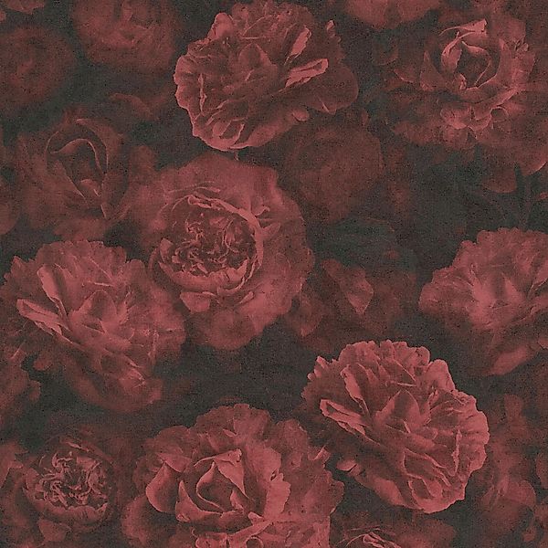 Bricoflor Romantische Tapete mit Blumen Vlies Rosentapete in Dunkelrot Idea günstig online kaufen