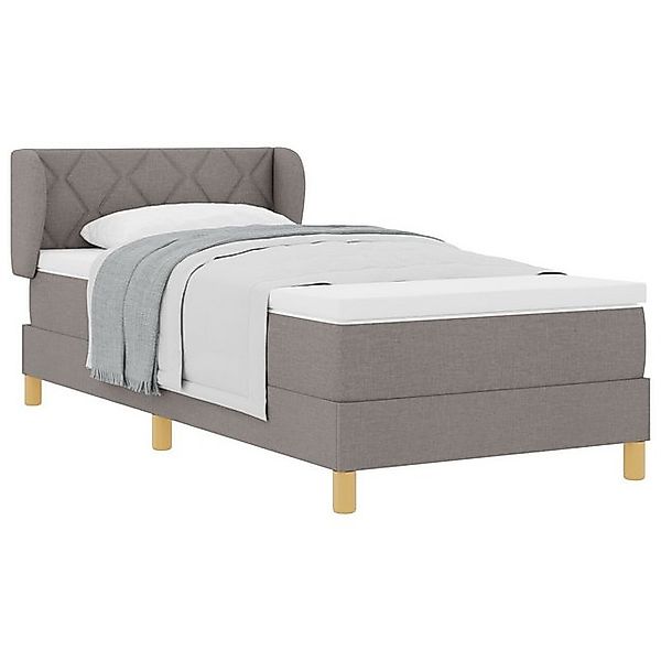 vidaXL Bett Boxspringbett mit Matratze Taupe 100x200 cm Stoff (1-tlg) günstig online kaufen