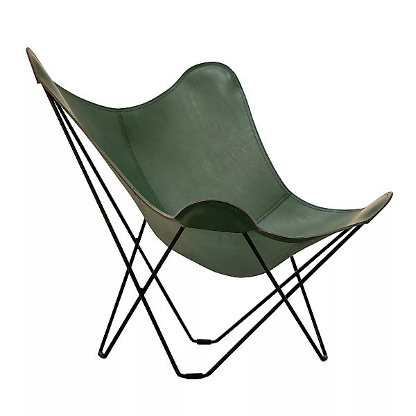 cuero - Mariposa Butterfly Chair Leder farbig - grün/gegerbtes Leder/BxHxT günstig online kaufen