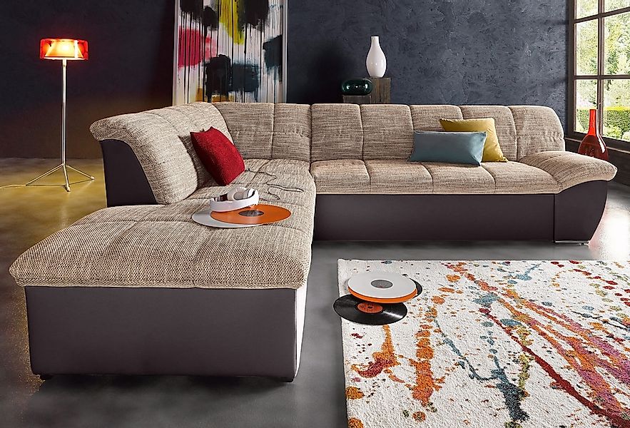 DOMO collection Ecksofa "Splash, aktuelle Sitz- und Rückensteppung, Materia günstig online kaufen