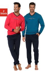 AUTHENTIC LE JOGGER Pyjama, (Packung, 4 tlg., 2 Stück), Schlafanzug mit Fro günstig online kaufen