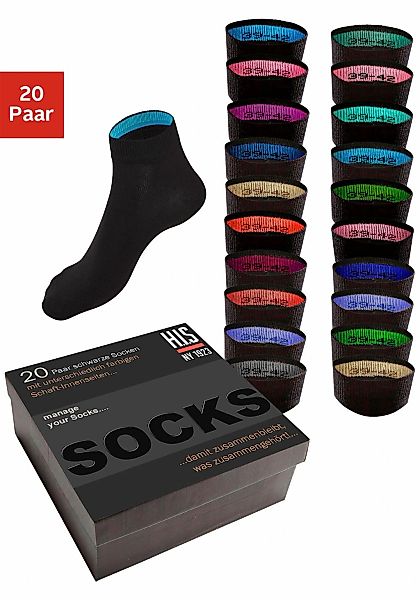 H.I.S Kurzsocken Box, 20 Stk. tlg. in praktischer Geschenkbox günstig online kaufen