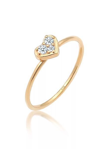 Elli DIAMONDS Verlobungsring "Herz Trio Diamant (0.075 ct.)Romantik 585 Gel günstig online kaufen