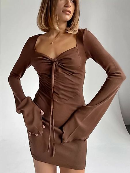RUZU UG Dirndl Midikleid Kleid Slim Sexy Kurzrock Pendeln Damenbekleidung günstig online kaufen