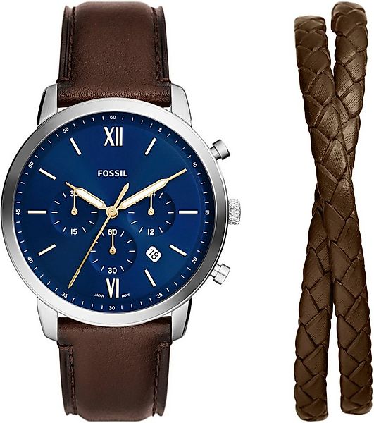 Fossil Chronograph NEUTRA FS6018SET, (2-tlg., mit Armband), Quarzuhr, Armba günstig online kaufen