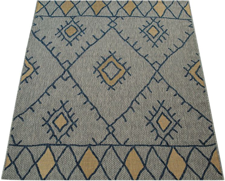 Paco Home Teppich "Kuba 124" rechteckig 4 mm Höhe Flachgewebe, Rauten Desig günstig online kaufen