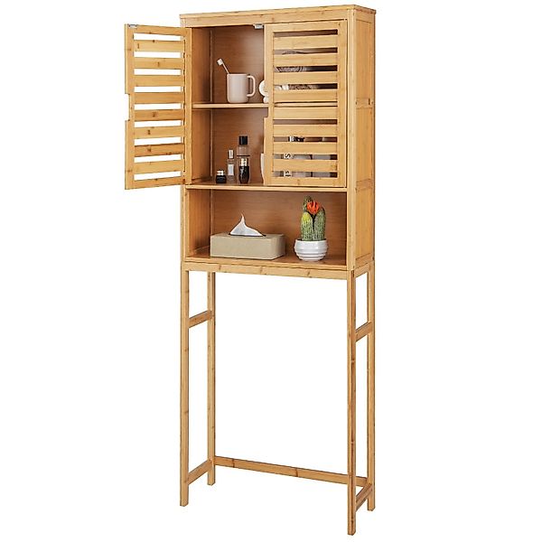 COSTWAY Badregal aus Bambus, mit Schrank günstig online kaufen