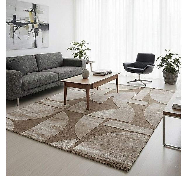 Vimoda Teppich Wohnzimmer Boho Optik Skandinavisch Hochtief in Creme, Recht günstig online kaufen