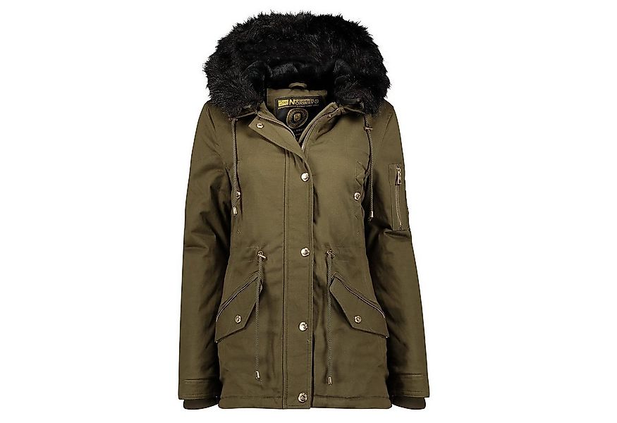 Geographical Norway Winterjacke Damen Outdoor Jacke in Unifarbe, mit abnehm günstig online kaufen