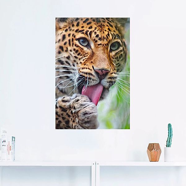 Artland Wandbild "Leopard", Wildtiere, (1 St.), als Leinwandbild, Poster, W günstig online kaufen