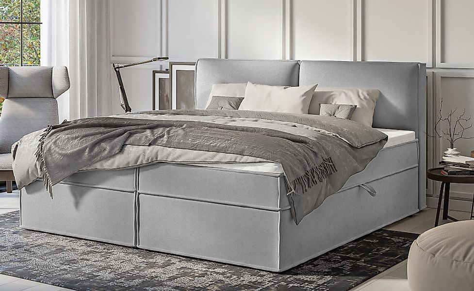 S-Style Möbel Boxspringbett Plaza mit Topper günstig online kaufen
