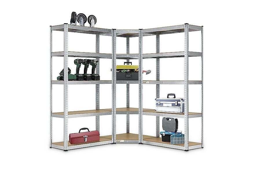 Juskys Schwerlastregal 3er Regalsystem, Kunststofffüße gegen Kratzer, flexi günstig online kaufen