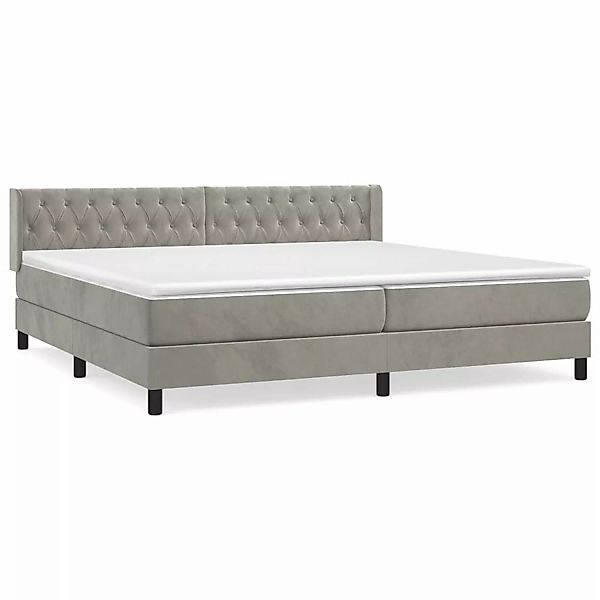 vidaXL Boxspringbett mit Matratze Hellgrau 200x200 cm Samt1376760 günstig online kaufen