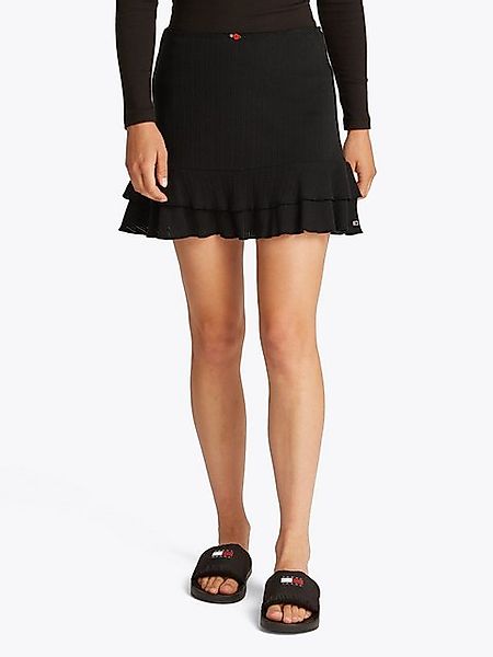 Tommy Jeans Minirock TJW POINTELLE MINI SKIRT EXT mit Lochmuster, mit Volan günstig online kaufen