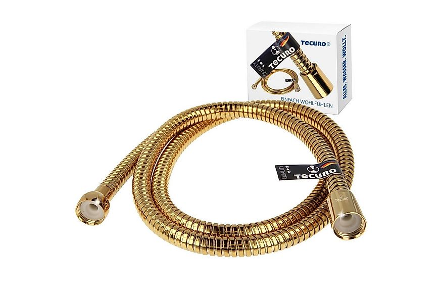 tecuro Brauseschlauch Metall Brauseschlauch goldoptik - doppelt gewickelt günstig online kaufen