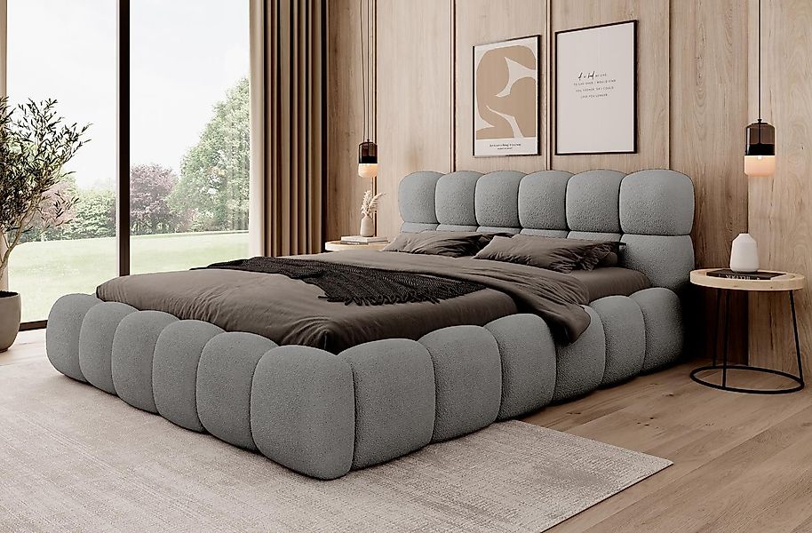 Compleo Polsterbett BUBBLE boucle Designerbett 140/160/180x200 günstig online kaufen