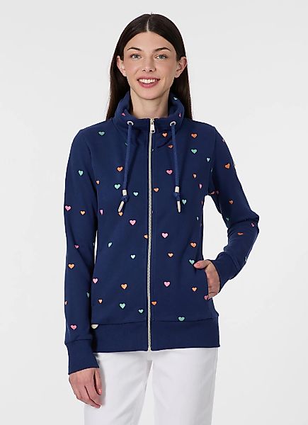 Ragwear Sweatjacke "RONETTE HEARTS" Baumwollmischung, innen unbrushed, leic günstig online kaufen