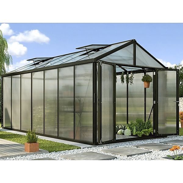 Vitavia Gewächshaus Zeus Comfort 13800 Schwarz 13,8 m² günstig online kaufen