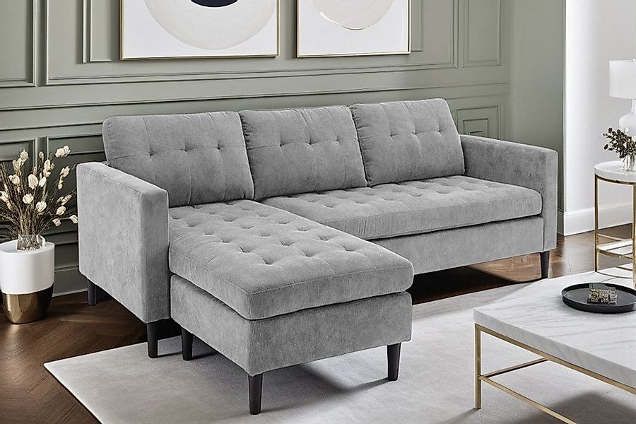 riess-ambiente 3-Sitzer STOCKHOLM 220cm grau · 3-Sitzer aus Cordstoff mit F günstig online kaufen
