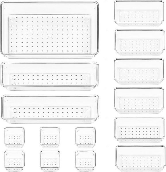 UE Stock Organizer 15-tlg. transparentes Kunststoff Schubladen Schminktisch günstig online kaufen