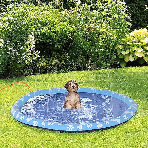 PawHut Splash Sprinkler Pad 150 cm Wasserspiel Matte für Hunde, Anti-Rutsch günstig online kaufen