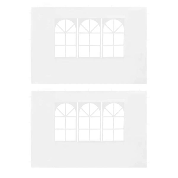 Partyzelt-seitenwände 2 Stück Mit Fenster Pe Weiß günstig online kaufen