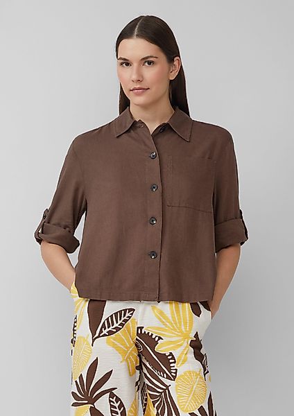 s.Oliver Langarmbluse Hemdbluse aus Leinenmix günstig online kaufen