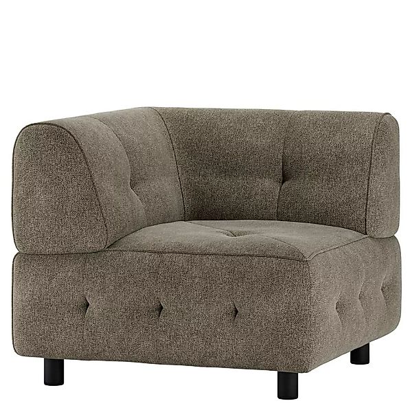 Eckelement Sofa Graubraun aus Flachgewebe 58 cm Sitztiefe günstig online kaufen