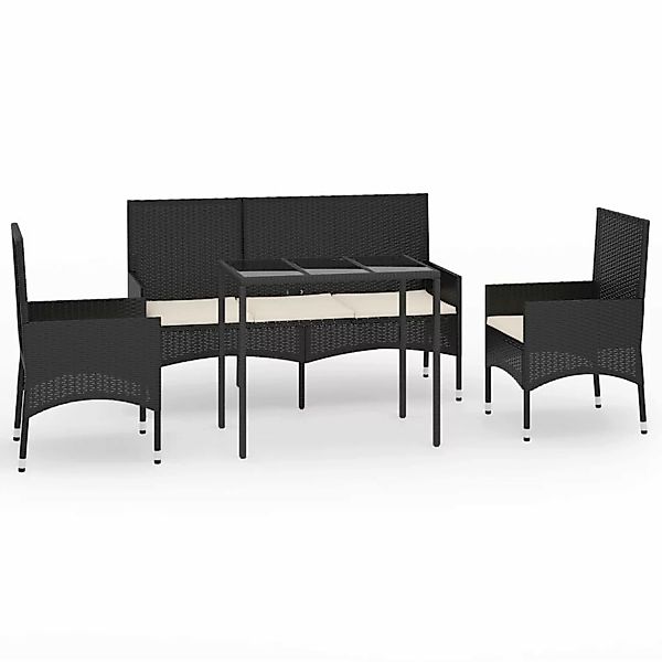 vidaXL Gartenlounge-Set 4-tlg. Garten-Lounge-Set mit Kissen günstig online kaufen