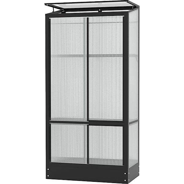 Vitavia Gewächshaus Polis Schwarz 0,35 m² inkl. Fundamentrahmen günstig online kaufen