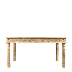 Designertisch aus Mangoholz Sandfarben massiv Schnitzereien versehen günstig online kaufen