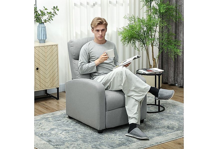 HOMCOM Relaxsessel mit Liegefunktion, Leinenoptik, Fußstütze (gepolstert TV günstig online kaufen