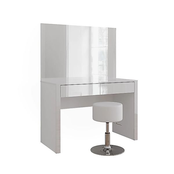Vicco Schminktisch Annabelle Weiß Hochglanz/Weiß 110 cm mit Spiegel und Hoc günstig online kaufen